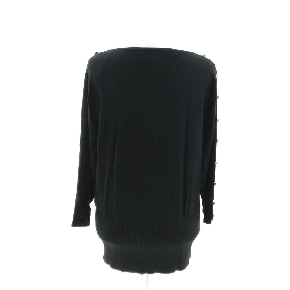 Objects Dart Black Sweater with Button Detailing - Women's Size Small - Chic - Picture 3 of 4
